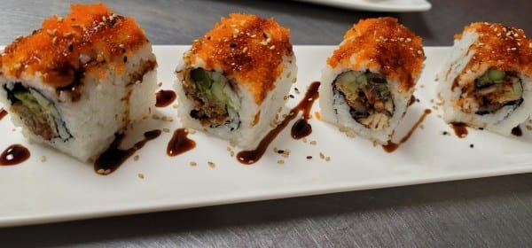 Eel and Cucumber Roll.