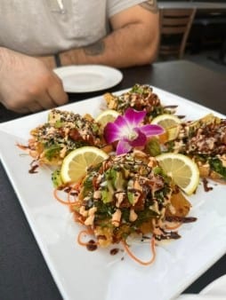 Spicy Salmon Tostadas.