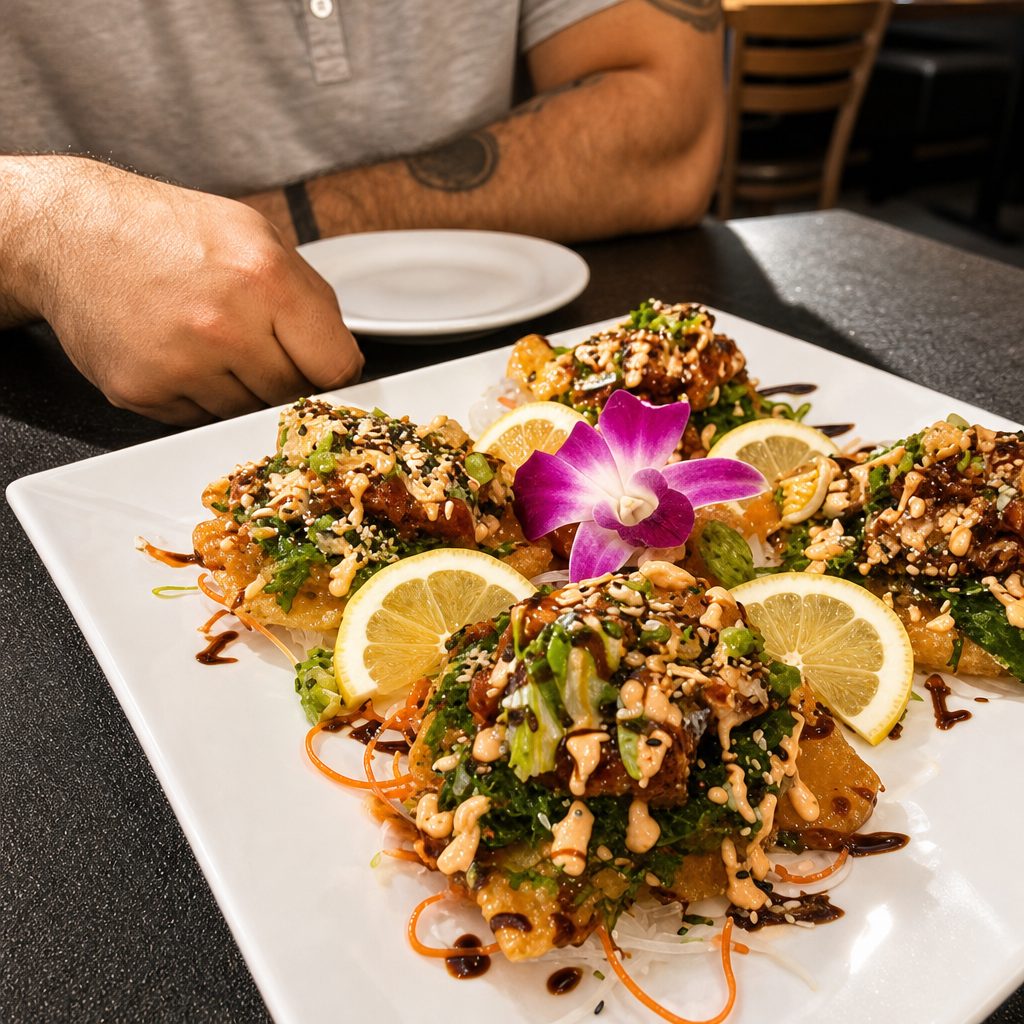 Spicy Salmon Tostadas.