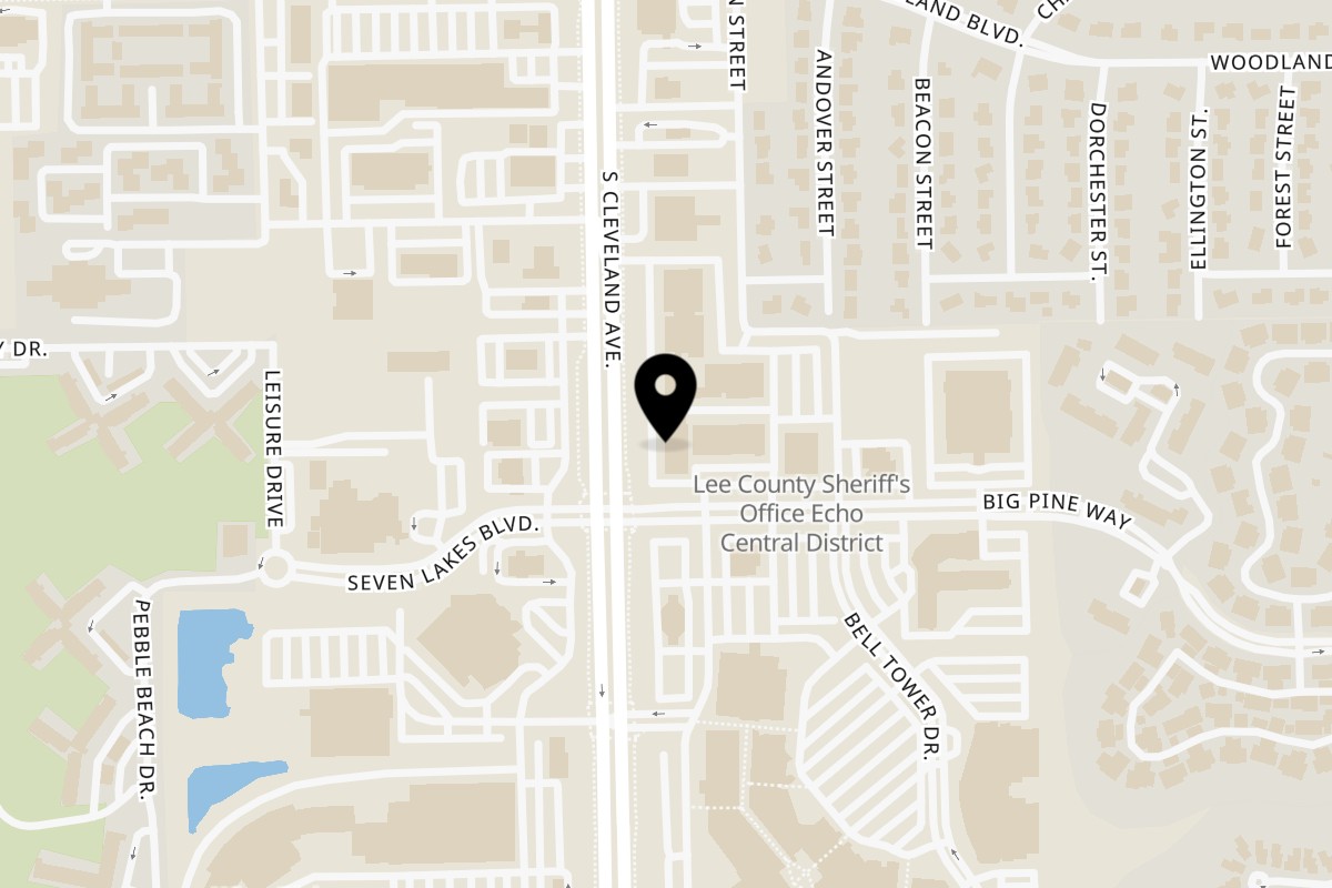 Map showing the location of Lan Xang Fort Myers on 12995 S Cleveland Ave Ste 133 in Fort Myers
